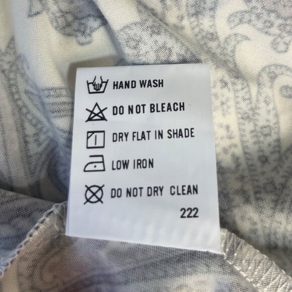 a Jesdani Paisley Print Shirt Womens 1X Blue White New Short Sleeve - Picture 8 of 10